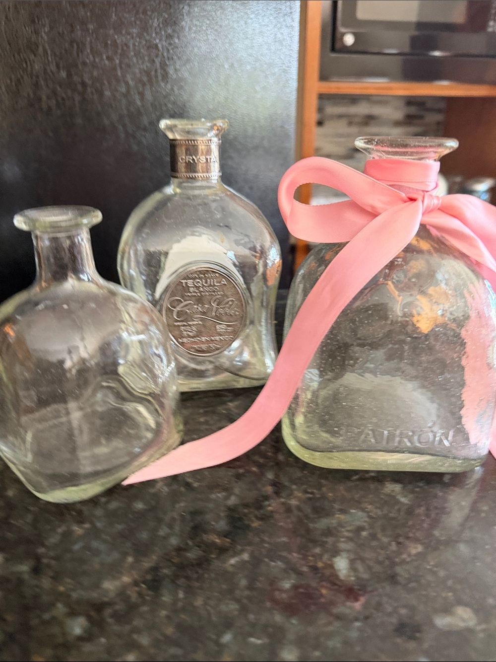 Empty Tequila bottles - set of 3 
Patron Casa Noble